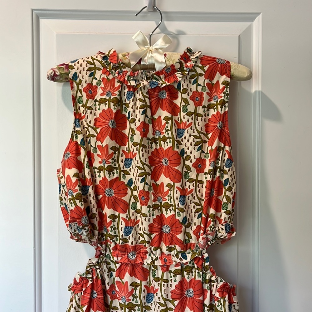 Beautiful, Coral & Floral Midi Dress
